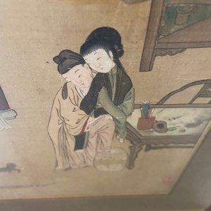 Chinese school, ink and color on silk: Eight erotic and romantic scenes, 18/19th C. — photo 34