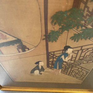Chinese school, ink and color on silk: Eight erotic and romantic scenes, 18/19th C. — photo 35
