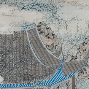 Chinese school, ink and color on silk: 'Two scenes with ladies near a river', 19th C. — photo 3