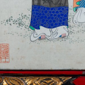 Chinese school, ink and color on silk: 'Two scenes with ladies near a river', 19th C. — photo 6