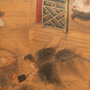 Chinese school, ink and colour on paper, 19th C.: 'The king of hell' — 照片 5