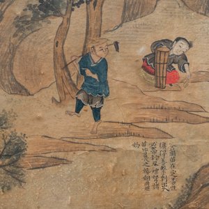 Chinese school, ink and colour on paper, 19th C.: 'The paper production' — 照片 4