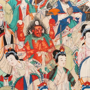 Chinese school, ink and colour on paper, Qing: 'Gods in heaven' — 照片 4