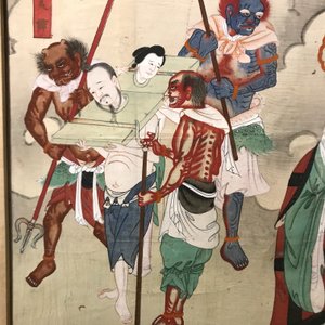 Chinese school, ink and colour on paper, Qing: 'Warriors and deities in heaven' — 照片 11