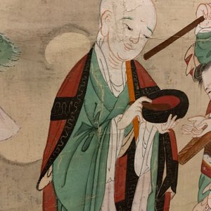 Chinese school, ink and colour on paper, Qing: 'Warriors and deities in heaven' — 照片 25