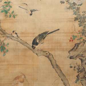 Chinese school, ink and colour on silk, 18/19th C.: 'Birds and their preys' — photo 1
