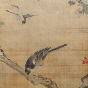 Chinese school, ink and colour on silk, 18/19th C.: 'Birds and their preys' — photo 3