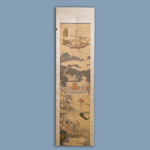 Chinese school, ink and colour on silk, 18/19th C.: 'Figures in a landscape' — photo 2