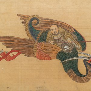 Chinese school, ink and colour on silk, 19/20th C.: 'Immortals and their servants' — photo 4