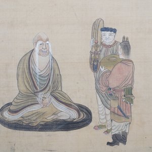 Chinese school, ink and colour on silk, 19/20th C.: 'Immortals and their servants' — photo 7