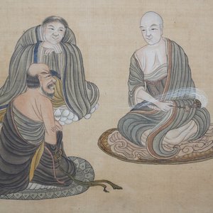 Chinese school, ink and colour on silk, 19/20th C.: 'Immortals and their servants' — photo 9