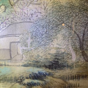 Chinese school, ink and colour on silk, 20th C.: 'Three landscape views' — photo 27