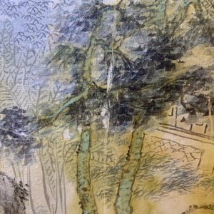 Chinese school, ink and colour on silk, 20th C.: 'Three landscape views' — photo 30