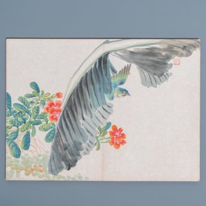 Chinese school, inkt en kleur op papier: album met elf vogels en een eekhoorn, 19/20e eeuw — foto 6