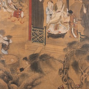 Chinese school, inkt en kleur op papier: 'Eén van de tien koningen van de hel', Qing — foto 1