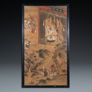 Chinese school, inkt en kleur op papier: 'Eén van de tien koningen van de hel', Qing — foto 2