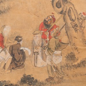 Chinese school, inkt en kleur op papier: 'Eén van de tien koningen van de hel', Qing — foto 6