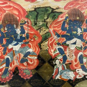 Chinese school, inkt en kleur op papier, Qing: 'Behoeders van het Boeddhisme' — foto 11