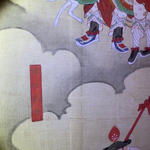 Chinese school, inkt en kleur op papier, Qing: 'Krijgers en goden in de hemel' — foto 26