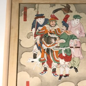 Chinese school, inkt en kleur op papier, Qing: 'Krijgers en goden in de hemel' — foto 6