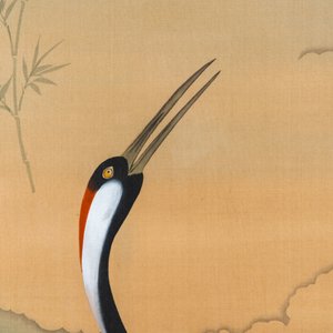 Chinese school, inkt en kleur op papier: 'Twee kraanvogels', 20e eeuw — foto 3