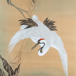 Chinese school, inkt en kleur op papier: 'Twee kraanvogels', 20e eeuw — foto 6