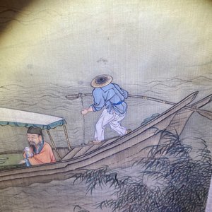 Chinese school, inkt en kleur op zijde, 18/19e eeuw: 'Theekransje op het water' — foto 32