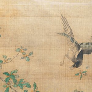 Chinese school, inkt en kleur op zijde, 18/19e eeuw: 'Vogels en hun prooien' — foto 4