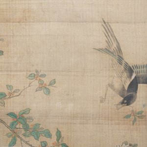 Chinese school, inkt en kleur op zijde, 18/19e eeuw: 'Vogels en hun prooien' — foto 7