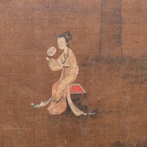 Chinese School: 'Lady and servant', ink and colour on silk, Ming — 照片 4