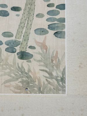 Chinese school: 'Lotus', ink and colour on paper, Cixi seal mark, 19/20th C. — foto 13