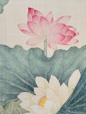 Chinese school: 'Lotus', ink and colour on paper, Cixi seal mark, 19/20th C. — foto 8