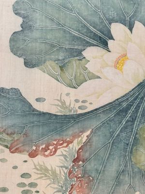 Chinese school: 'Lotus', ink and colour on paper, Cixi seal mark, 19/20th C. — foto 9