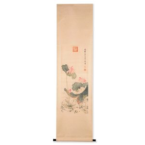 Chinese school: 'Lotus', ink and colour on paper, Cixi seal mark, 19/20th C. — foto 1