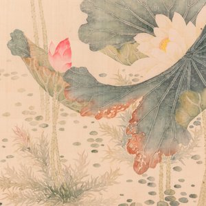 Chinese school: 'Lotus', ink and colour on paper, Cixi seal mark, 19/20th C. — foto 5
