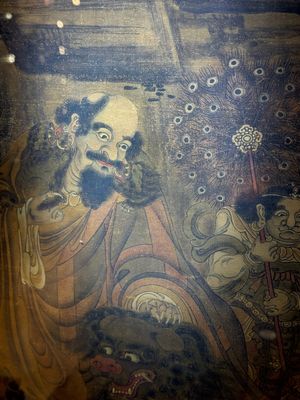 Chinese school: 'Luohan in the mountains', ink and colour on silk, 18th C. — photo 10
