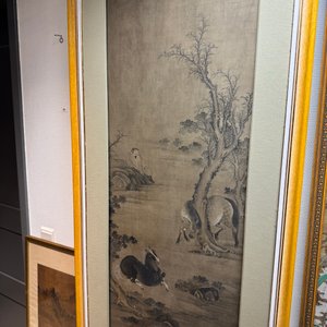Chinese school: 'Man met twee paarden', inkt en kleur op zijde, 18/19e eeuw — foto 6