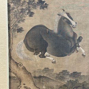 Chinese school: 'Man met twee paarden', inkt en kleur op zijde, 18/19e eeuw — foto 10