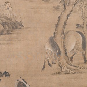 Chinese school: 'Man with two horses', ink and colour on silk, 18/19th C. — photo 4