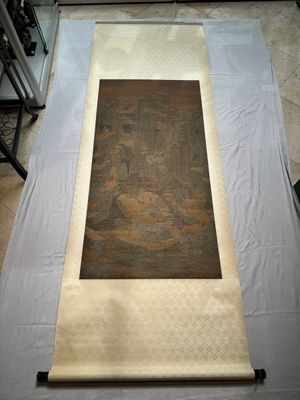 Chinese school: 'Mountainous landscape', ink and colour on silk, Ming or later — photo 1