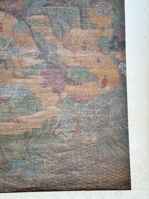 Chinese school: 'Mountainous landscape', ink and colour on silk, Ming or later — photo 3