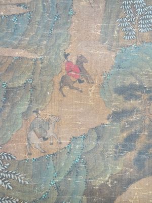 Chinese school: 'Mountainous landscape', ink and colour on silk, Ming or later — photo 8