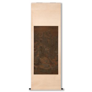 Chinese school: 'Mountainous landscape', ink and colour on silk, Ming or later — photo 2