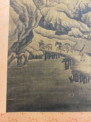 Chinese school: 'Mountainous landscape', ink and colour on silk, Ming — photo 11