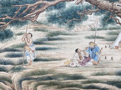 Chinese school, naar Giuseppe Castiglione 郎世寧 (1688-1766): '100 paarden', handscroll, inkt en kleur op papier, 18/19e eeuw — foto 21