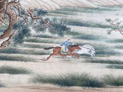 Chinese school, naar Giuseppe Castiglione 郎世寧 (1688-1766): '100 paarden', handscroll, inkt en kleur op papier, 18/19e eeuw — foto 27