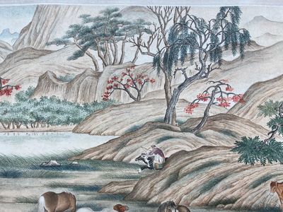 Chinese school, naar Giuseppe Castiglione 郎世寧 (1688-1766): '100 paarden', handscroll, inkt en kleur op papier, 18/19e eeuw — foto 35