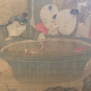 Chinese school, naar Su Hanchen (1094-1172), inkt en kleur op zijde: dame met kinderen bij een vissenkom — foto 26