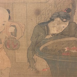 Chinese school, naar Su Hanchen (1094-1172), inkt en kleur op zijde: dame met kinderen bij een vissenkom — foto 39