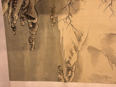 Chinese school: 'Peony' and 'Snowscape', ink and colour on paper and silk — photo 11